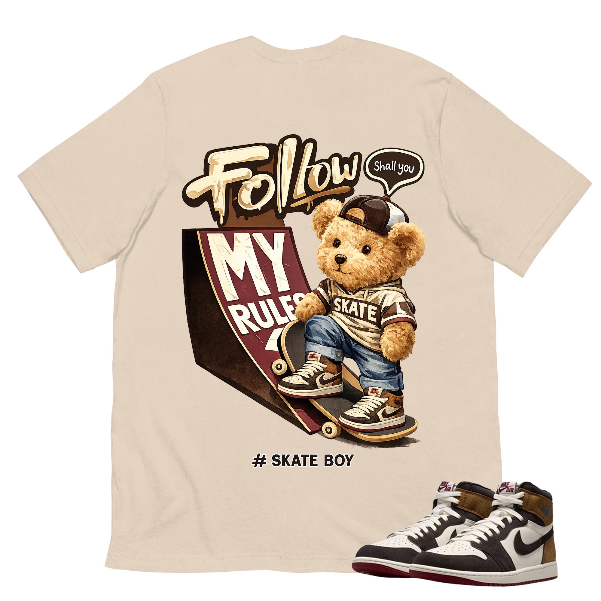 Skate Boy Shirt To Match Air Jordan 1 Love Letter Unisex Cotton Graphic Tee