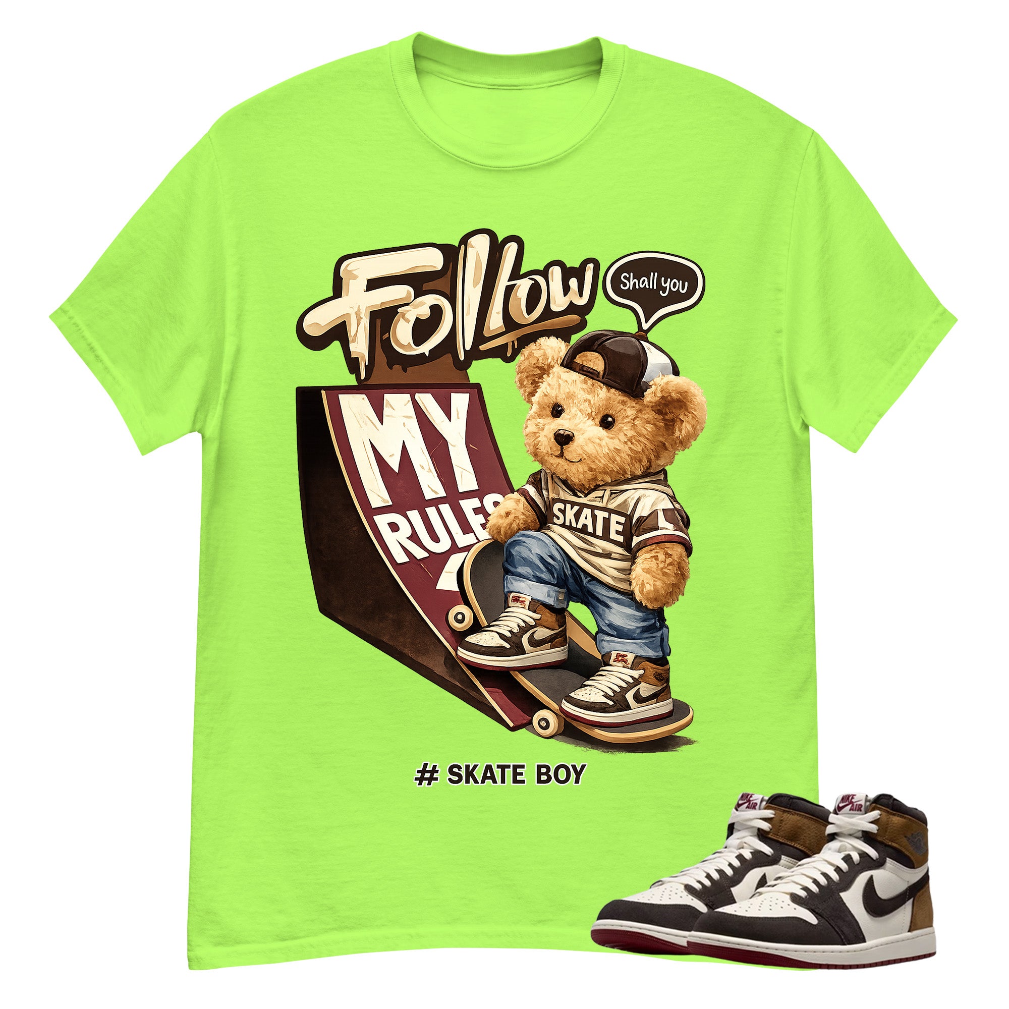 Skate Boy Shirt To Match Air Jordan 1 Love Letter Unisex Cotton Graphic Tee