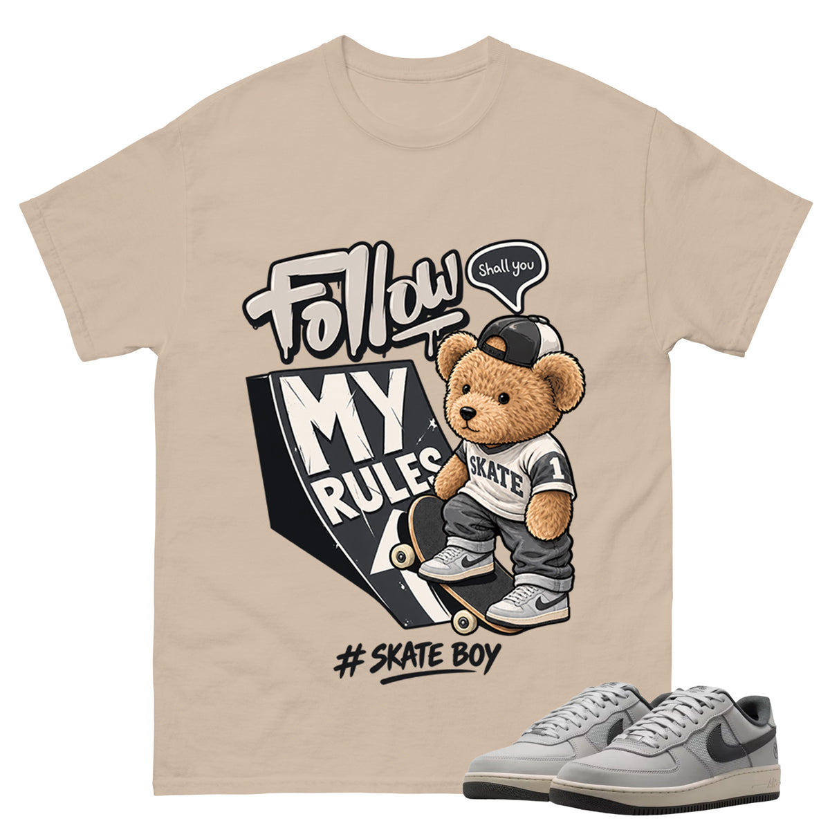 Skate Boy Shirt To Match SB Air Force 1 x Yuto Unisex Cotton Graphic Tee