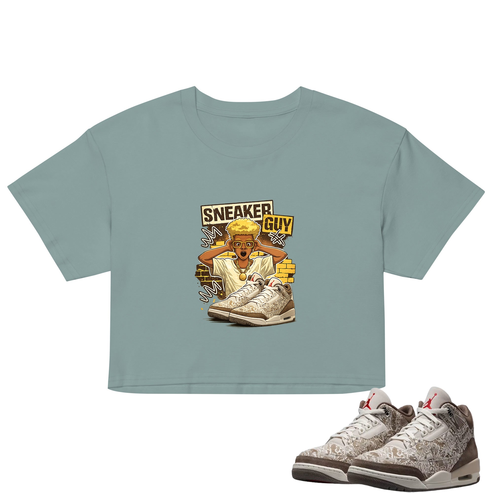 Sneaker Guy Crop Top to Match Air Jordan3 Laser Women's Crop ZillyKick