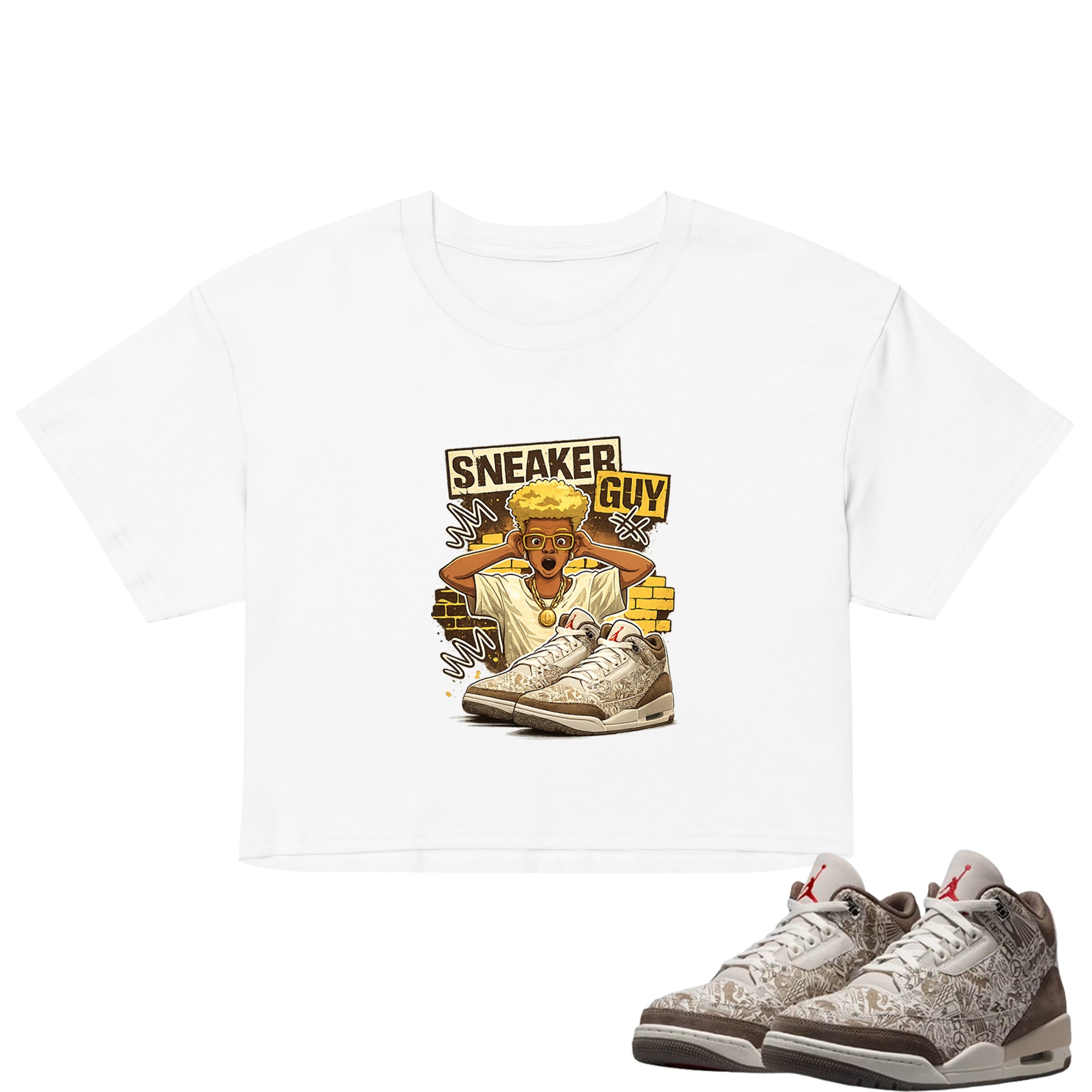 Sneaker Guy Crop Top to Match Air Jordan3 Laser Women's Crop ZillyKick