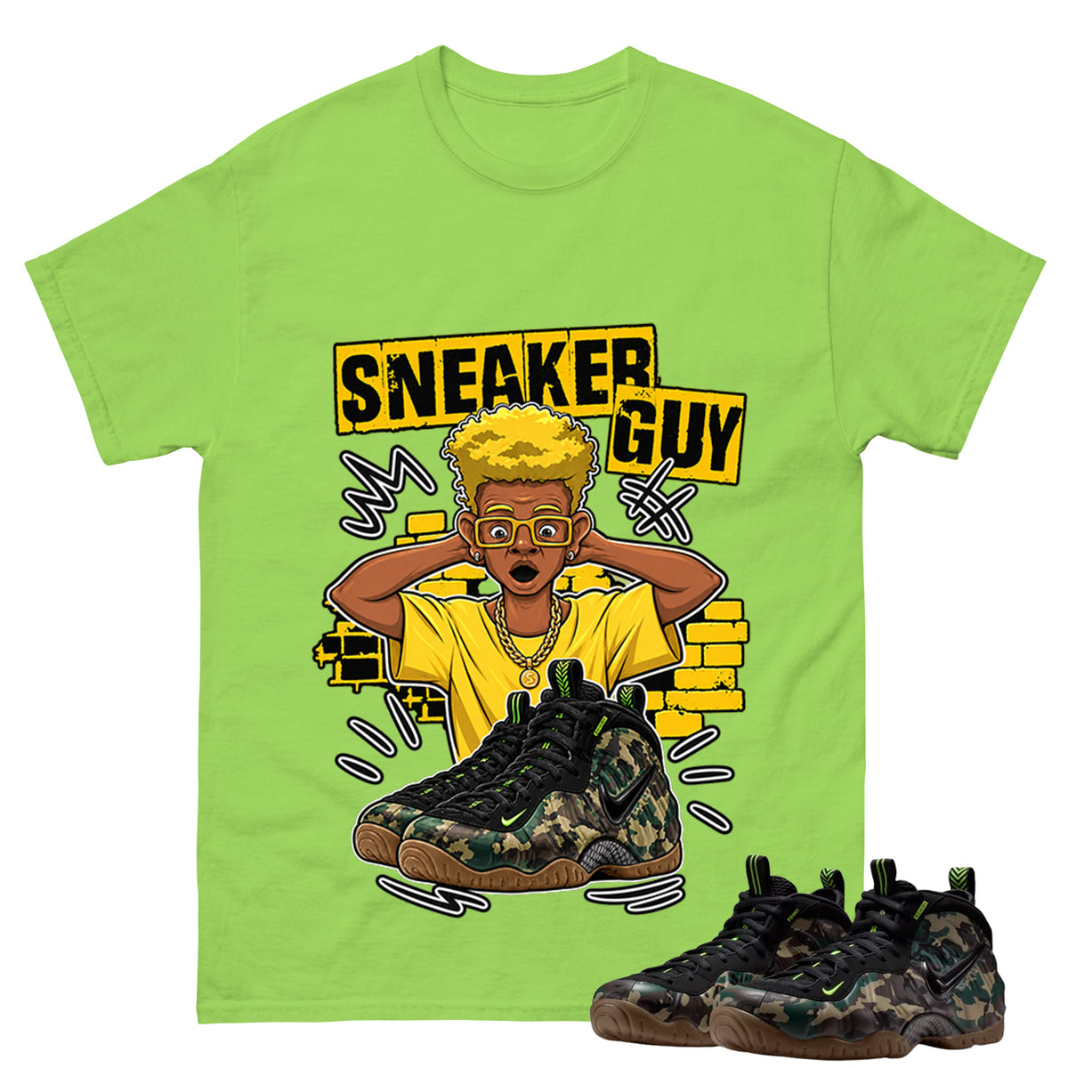 Sneaker Guy Shirt To Match Air Foamposite Pro Black Camo Unisex Cotton Graphic Tee