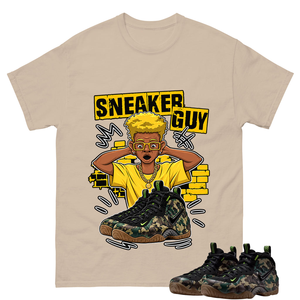 Sneaker Guy Shirt To Match Air Foamposite Pro Black Camo Unisex Cotton Graphic Tee