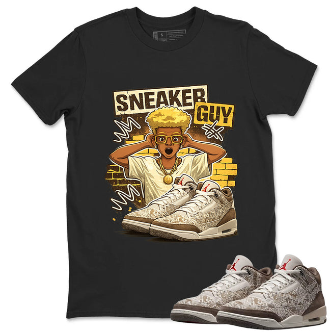 Sneaker Guy Shirt To Match Air Jordan 3 Retro Laser Palomino Unisex Cotton Graphic Tee Hover Image