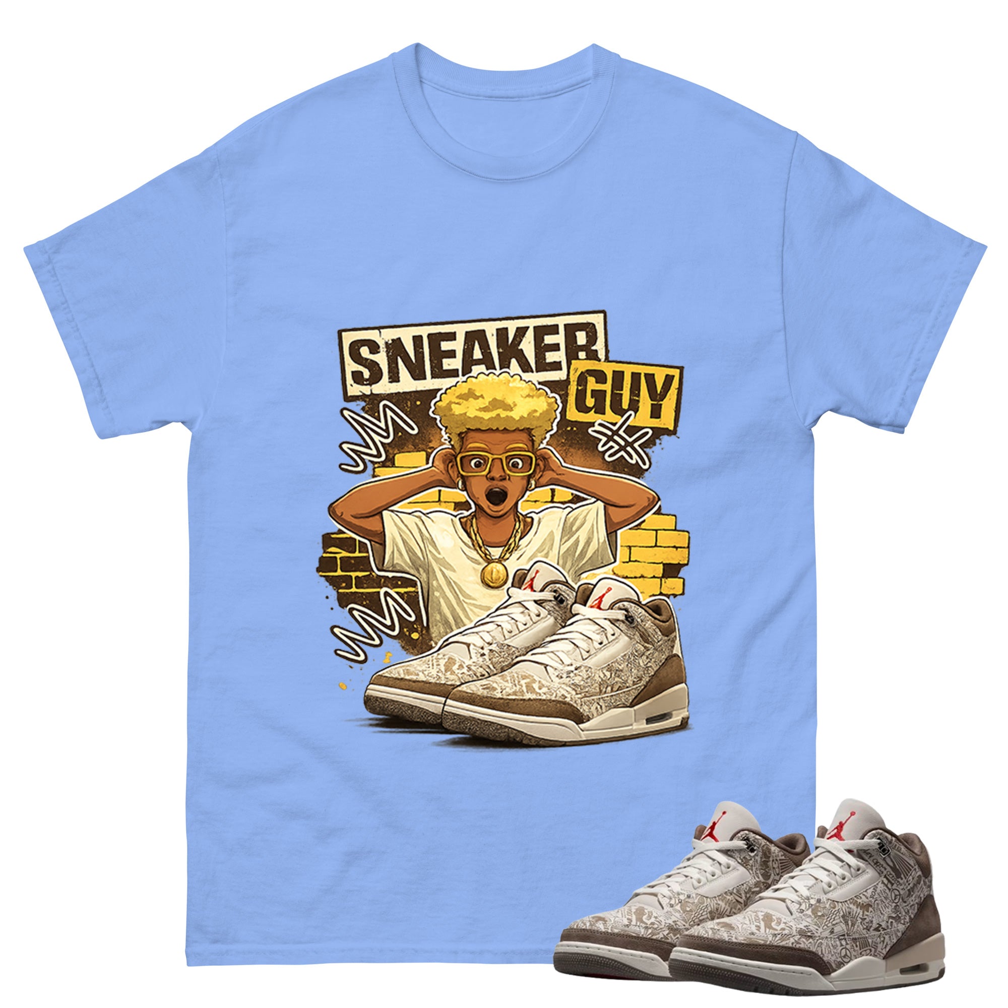 Sneaker Guy Shirt To Match Air Jordan 3 Retro Laser Palomino Unisex Cotton Graphic Tee