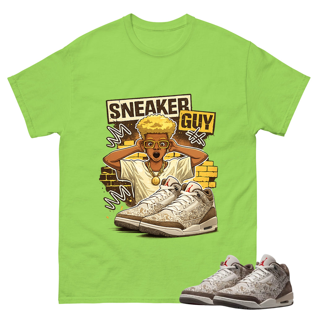 Sneaker Guy Shirt To Match Air Jordan 3 Retro Laser Palomino Unisex Cotton Graphic Tee