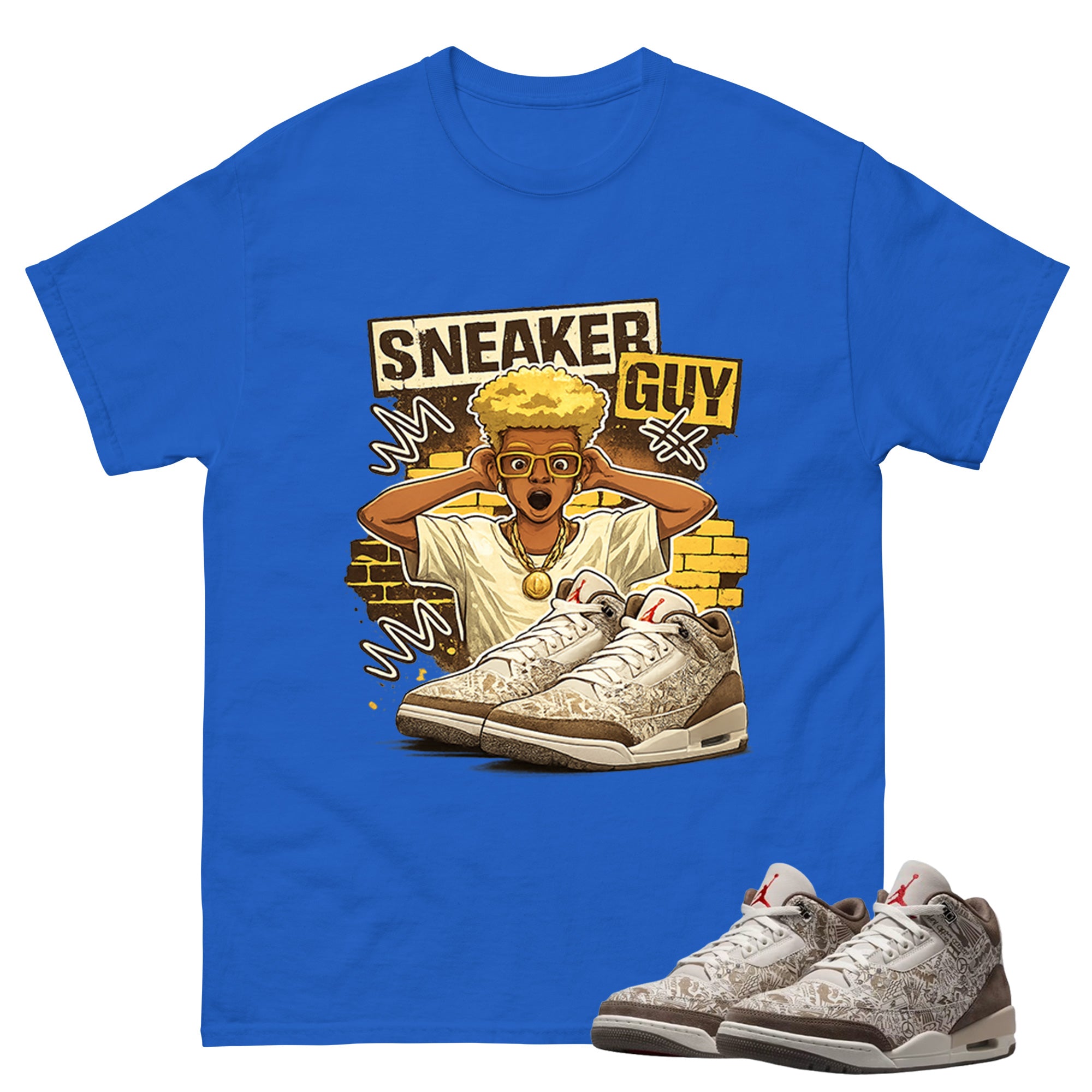 Sneaker Guy Shirt To Match Air Jordan 3 Retro Laser Palomino Unisex Cotton Graphic Tee