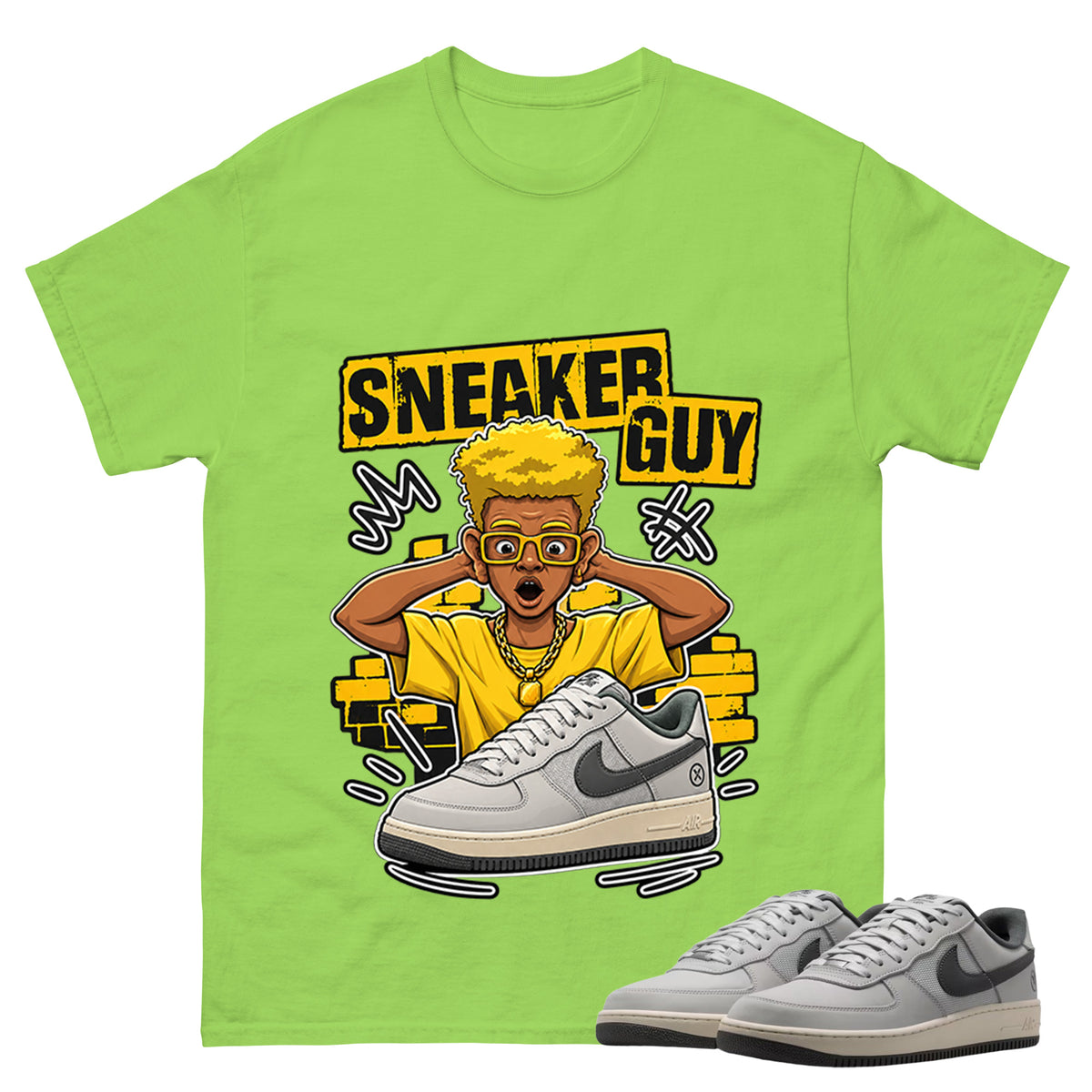 Sneaker Guy Shirt To Match SB Air Force 1 x Yuto Unisex Cotton Graphic Tee