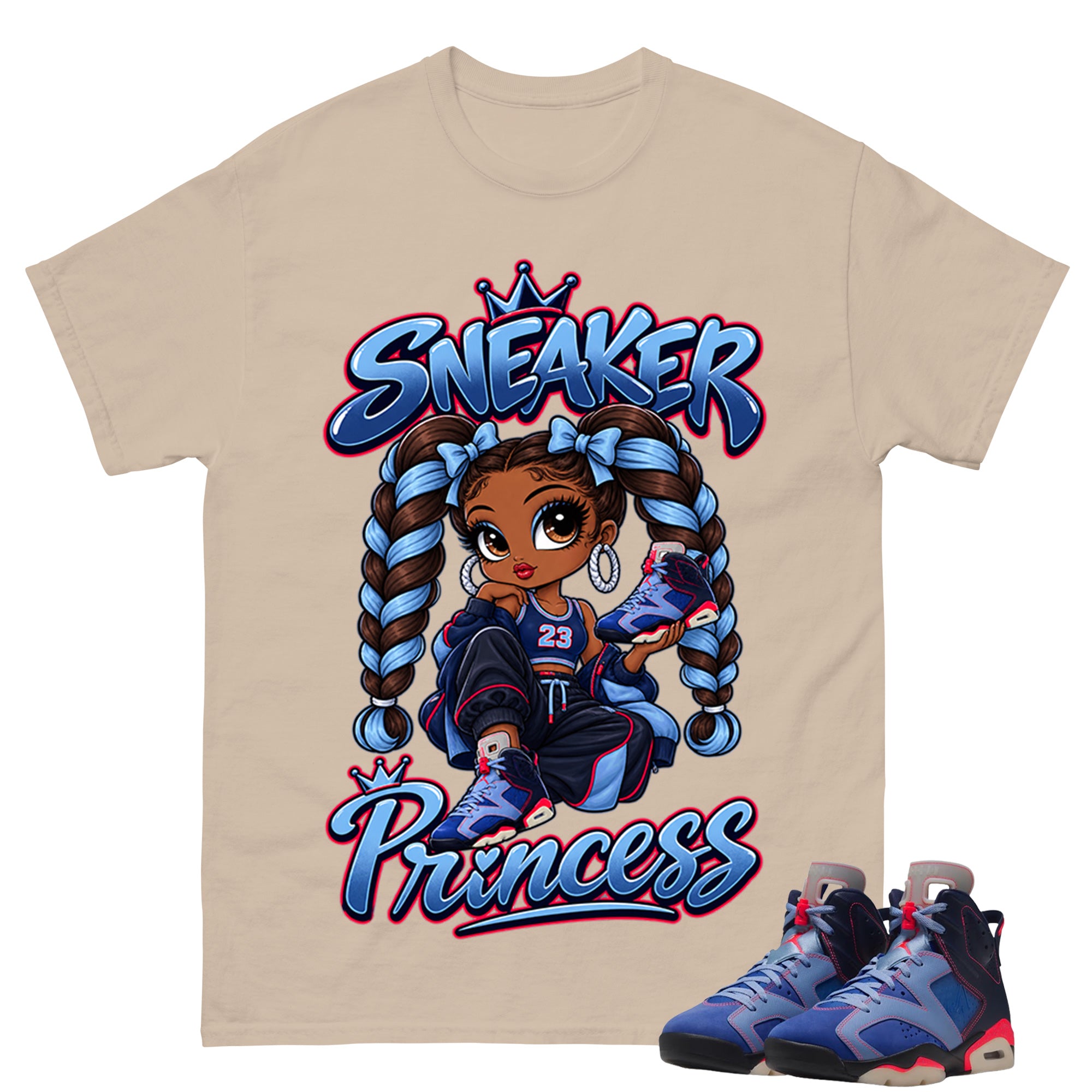 Sneaker Princess Shirt To Match Air Jordan 6 x Awake NY Midnight Navy Unisex Cotton Graphic Tee