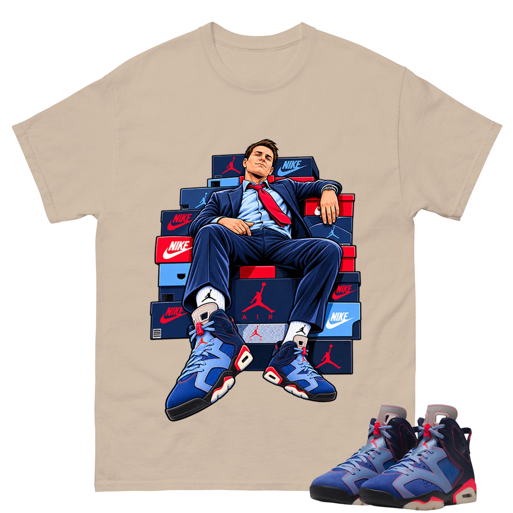 Sole Boss Shirt To Match Air Jordan 6 x Awake NY Midnight Navy Unisex Cotton Graphic Tee