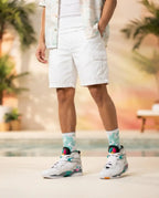 South Beach Sneaker Match Socks – Air Jordan 8 Retro Inspired Mid-Calf Crew Socks