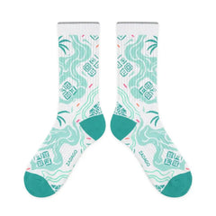 South Beach Sneaker Match Socks – Air Jordan 8 Retro Inspired Mid-Calf Crew Socks