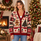 Square female cardigan mockup