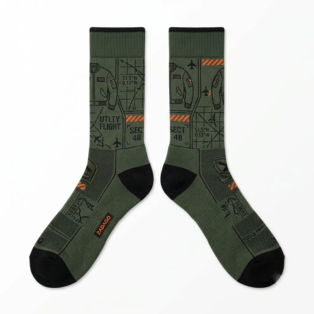 Take Flight Sneaker Match Socks – Air Jordan 8 Retro Inspired Mid-Calf Crew Socks