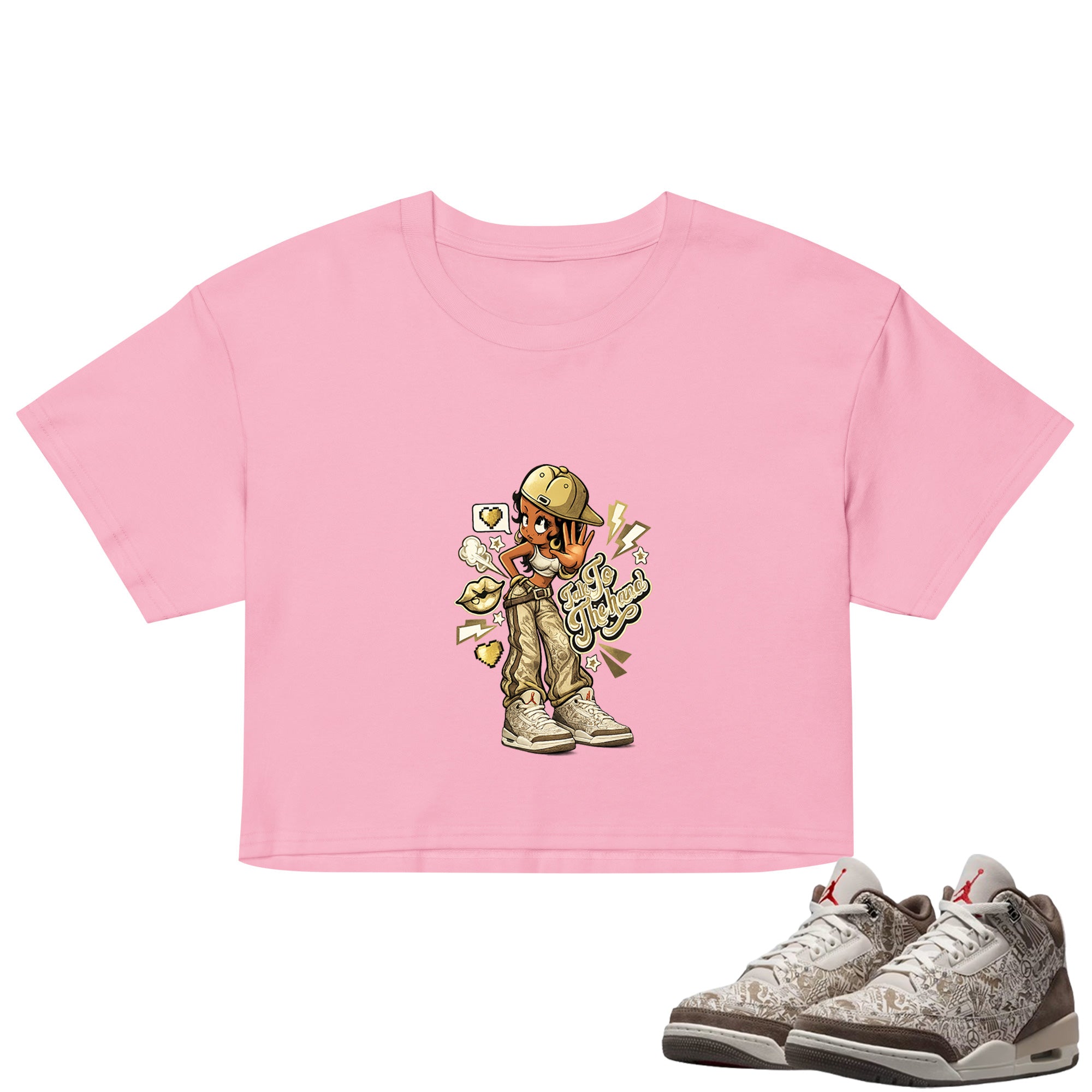 Talk To The Hand Crop Top to Match Air Jordan3 Laser Women's Crop ZillyKick