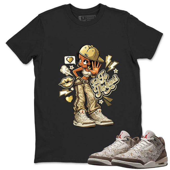 Talk To The Hand Shirt To Match Air Jordan 3 Retro Laser Palomino Unisex Cotton Graphic Tee Hover Image