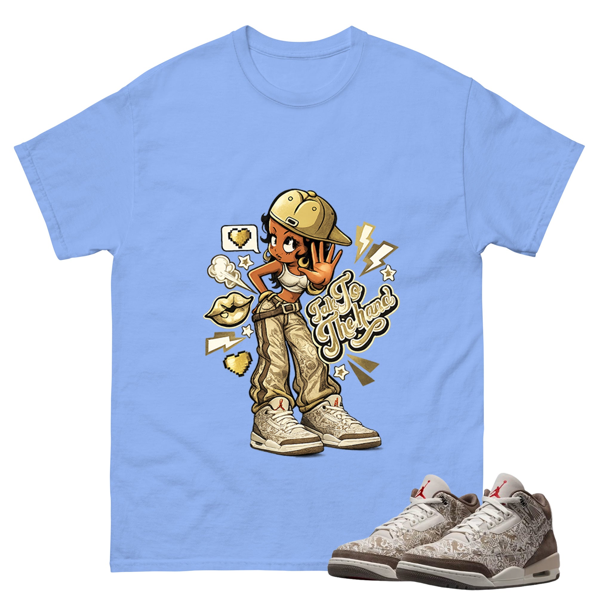 Talk To The Hand Shirt To Match Air Jordan 3 Retro Laser Palomino Unisex Cotton Graphic Tee