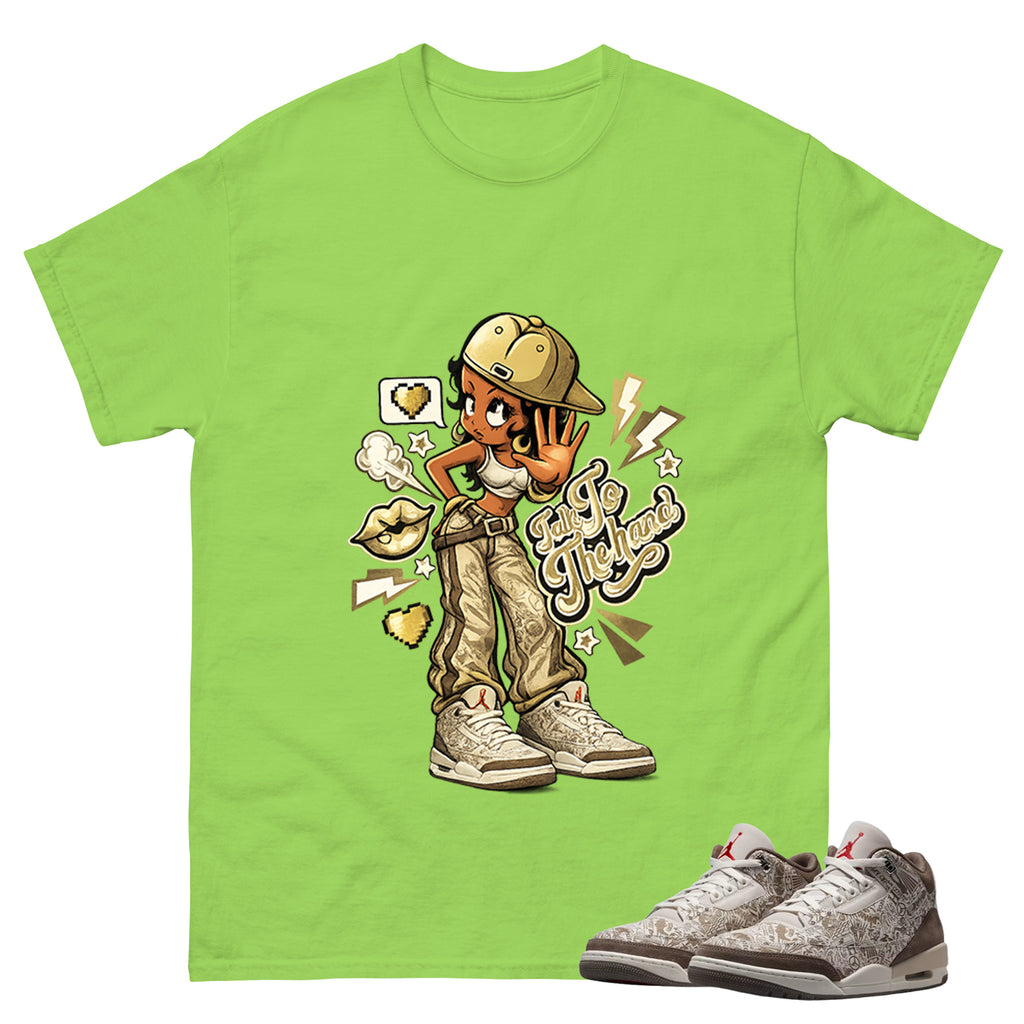 Talk To The Hand Shirt To Match Air Jordan 3 Retro Laser Palomino Unisex Cotton Graphic Tee