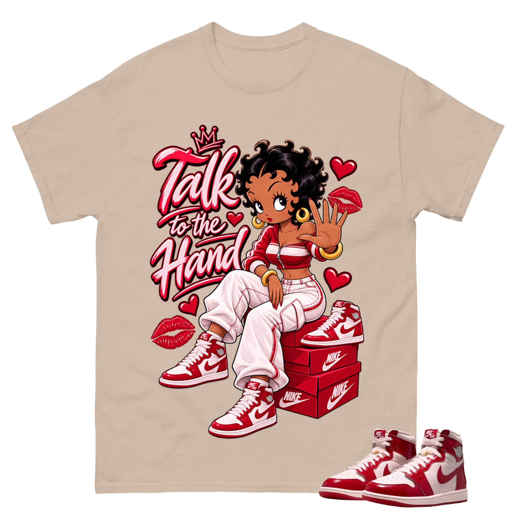 Talk To The Hand Shirt To Match Women's Air Jordan 1 Nails and Grails Unisex Cotton Graphic Tee