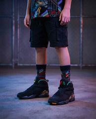 Tinker Air Raid Sneaker Match Socks – Air Jordan 8 Retro Inspired Mid-Calf Crew Socks