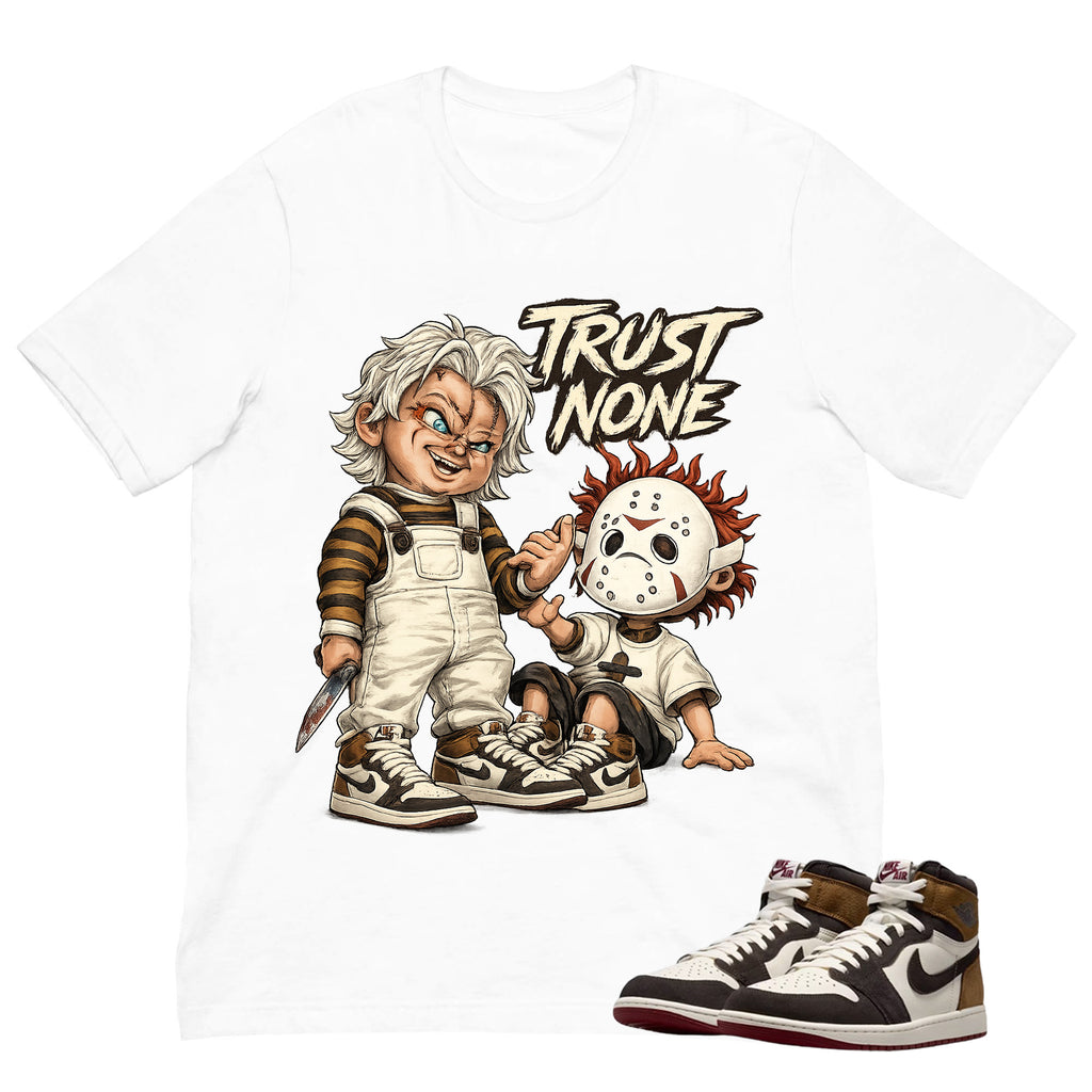 Trust None Shirt To Match Air Jordan 1 Love Letter Unisex Cotton Graphic Tee