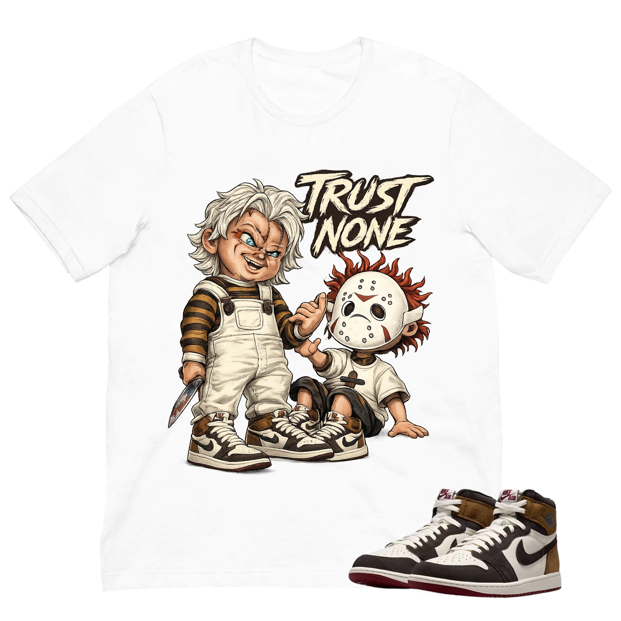 Trust None Shirt To Match Air Jordan 1 Love Letter Unisex Cotton Graphic Tee