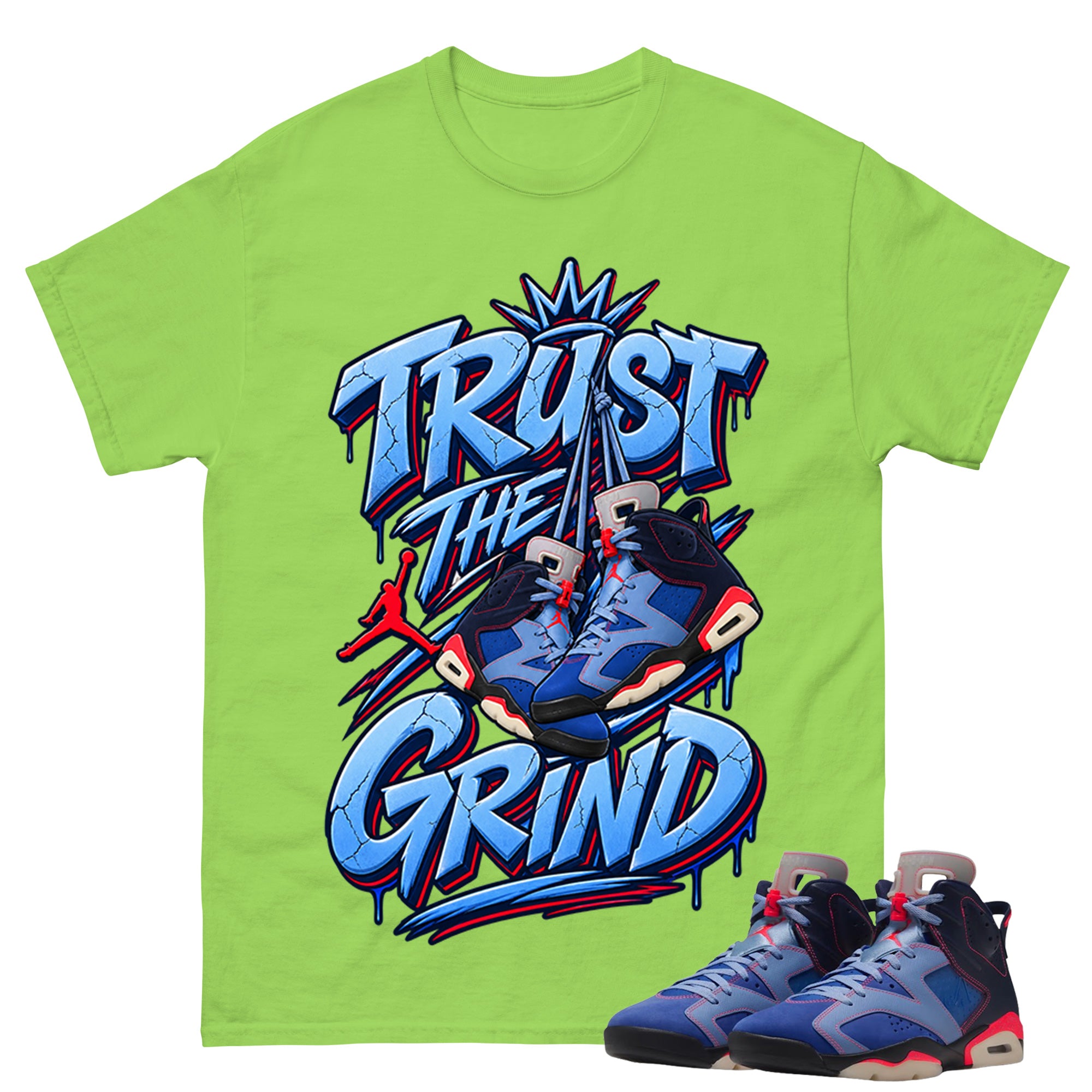 Trust The Grind Shirt To Match Air Jordan 6 x Awake NY Midnight Navy Unisex Cotton Graphic Tee