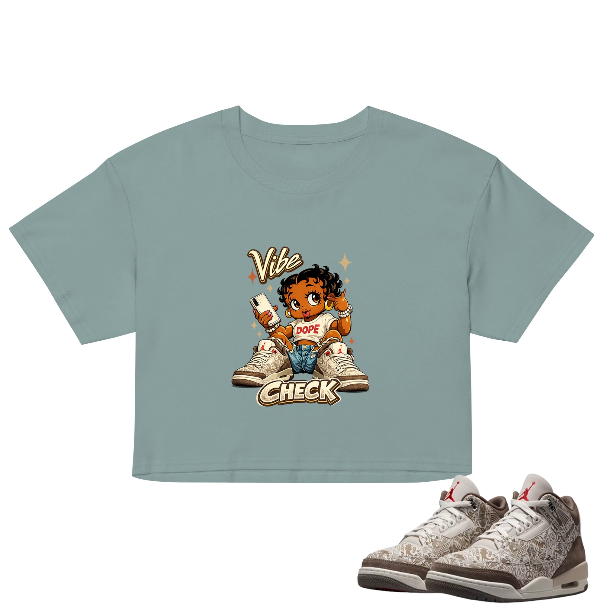 Vibe Check Crop Top to Match Air Jordan3 Laser Women's Crop ZillyKick