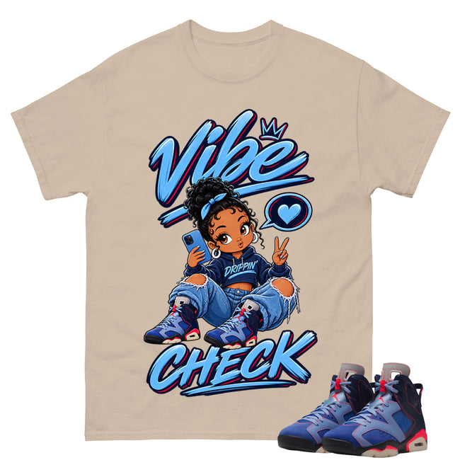 Vibe Check Shirt To Match Air Jordan 6 x Awake NY Midnight Navy Unisex Cotton Graphic Tee Main Image