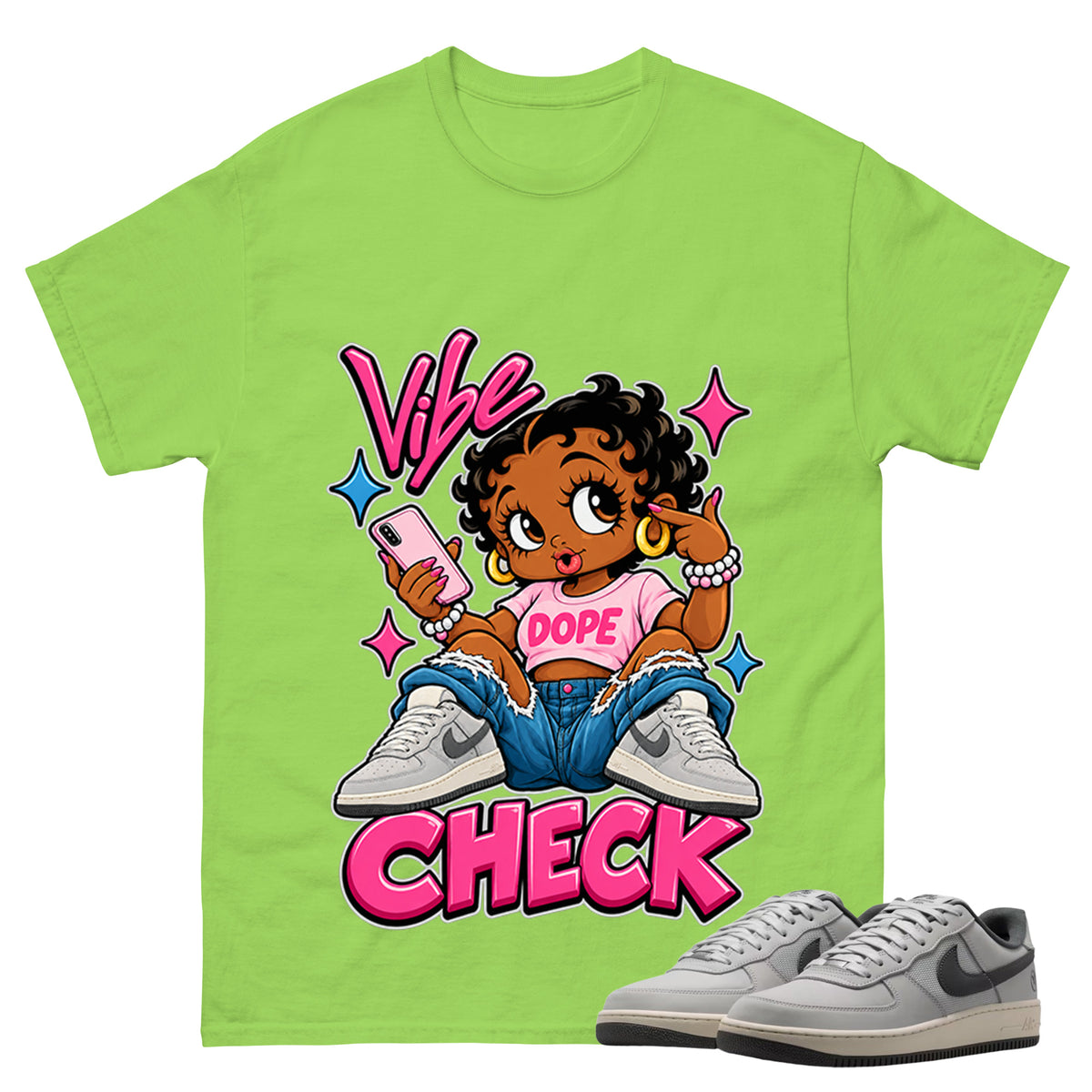 Vibe Check Shirt To Match SB Air Force 1 x Yuto Unisex Cotton Graphic Tee