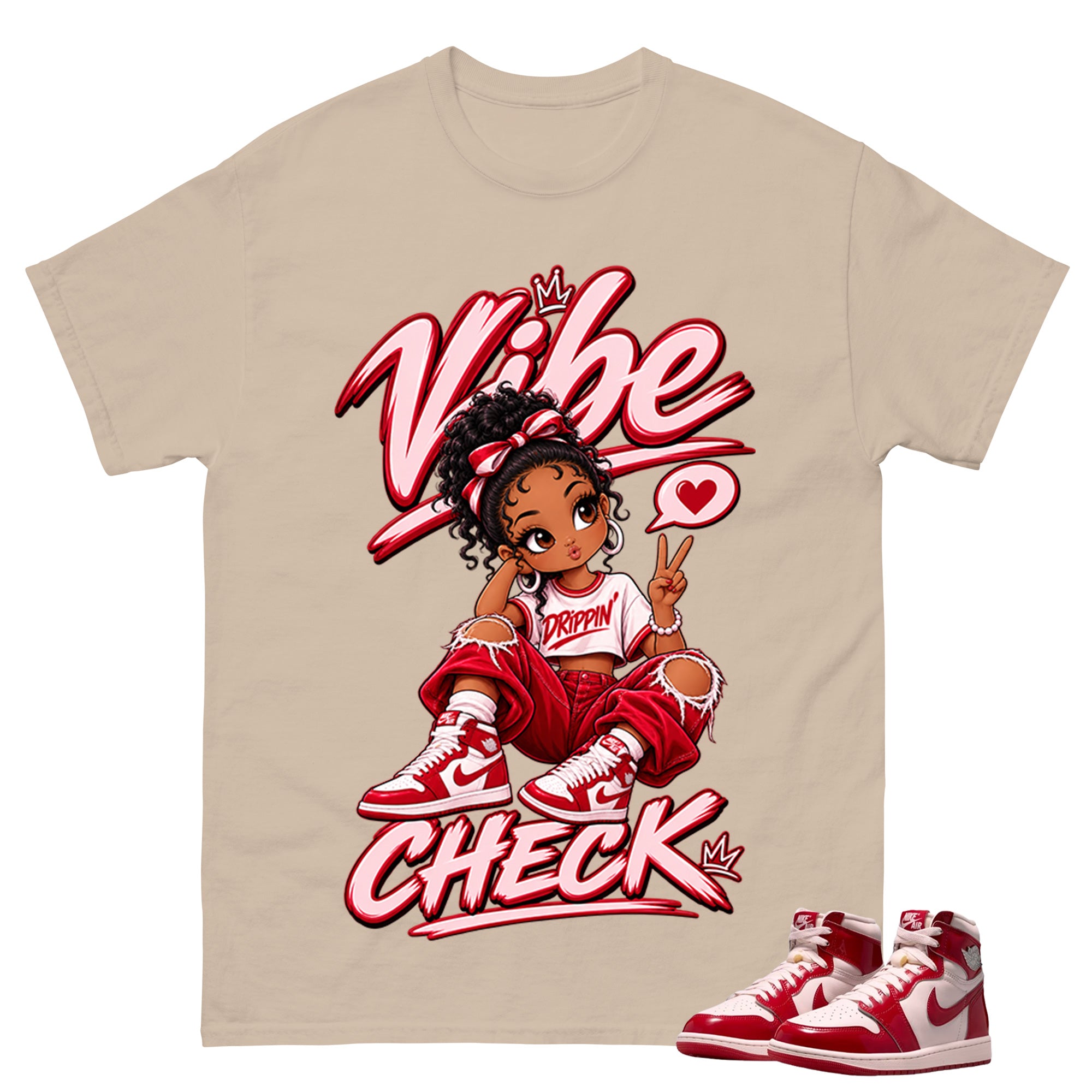 Vibe Check Shirt To Match Women's Air Jordan 1 Nails and Grails Unisex Cotton Graphic Tee