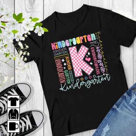 Kindergarten Typography Nursery Back To School Teachers Shirt