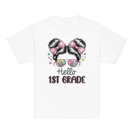 Back to School Coquette Bow T-Shirt – Hello First Grade Teacher Shirt