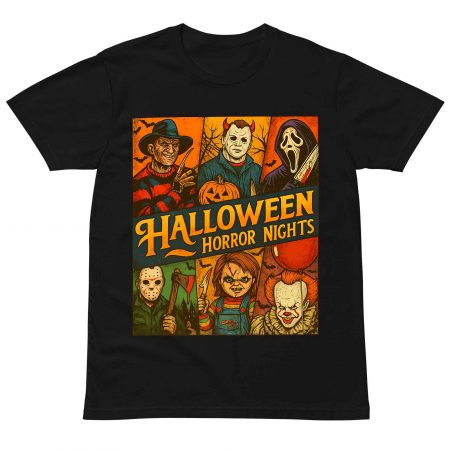 Retro Horror Characters Halloween Shirt - Halloween Horror Nights 2025